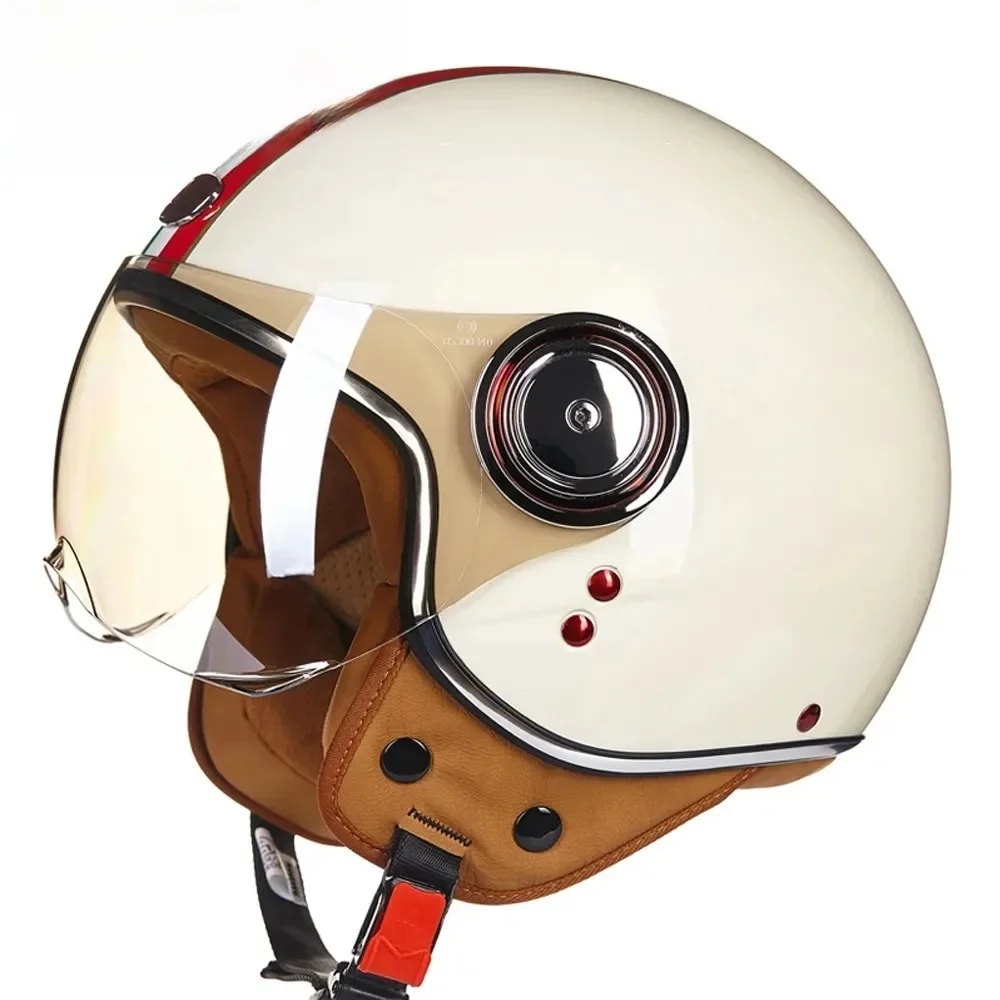 Beon Motorhelm Chopper 3/4 Open Gezicht Vintage Moto Helm Moto Capacete De Moto Mannen Vrouwen Moto Scooter Motorhelm - afbeelding 2