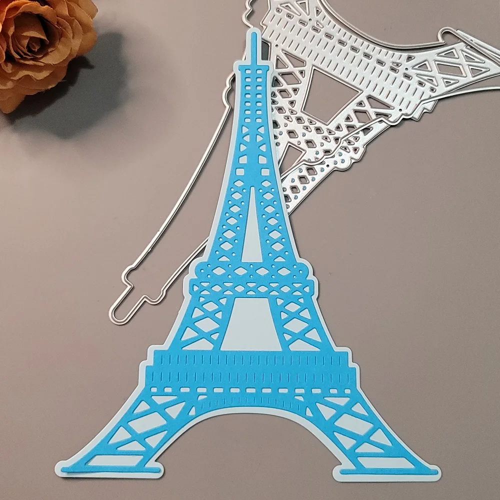 

New Eiffel Tower Metal Cutting Dies Scrapbook Embossing Building Craft Die Cut Album Paper Card Making Tool Blade Punch Stencils