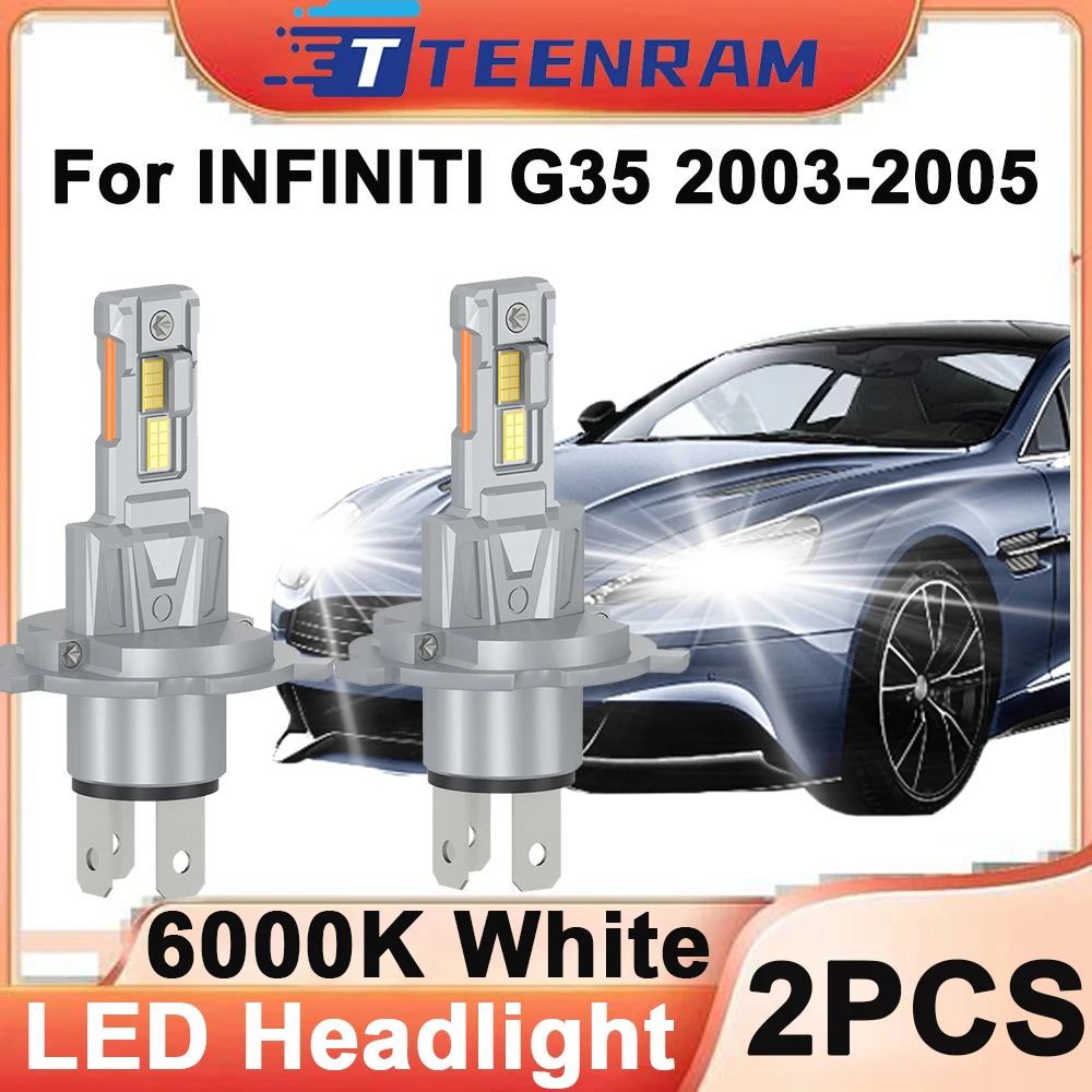 

H4 Led Canbus Headlights 6000K Super Bright 150W High/Low Beam Blub 3570 CSP Front headLight For INFINITI G35 2003-2005