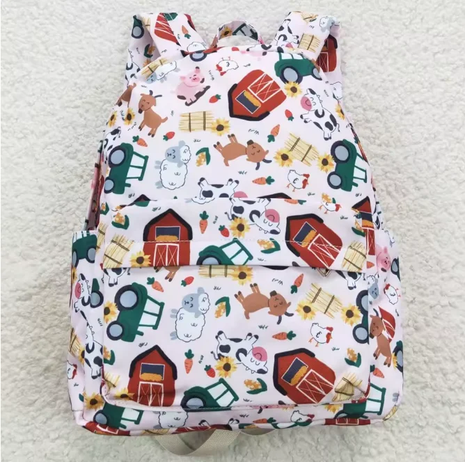 

Infant Kids Diaper Bag Kids Shoulders' Backpack Children Casual Farm Animals Bags With Zippers Kids Boutique Bags