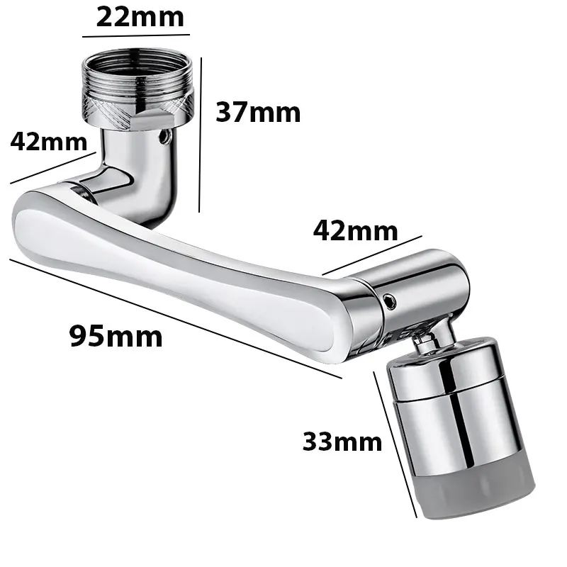 PULVERIZADOR DE grifo giratorio de 1080 °, boquilla de filtro de salpicaduras Universal, cabezal de pulverización Flexible, adaptador extensor de grifo de cocina