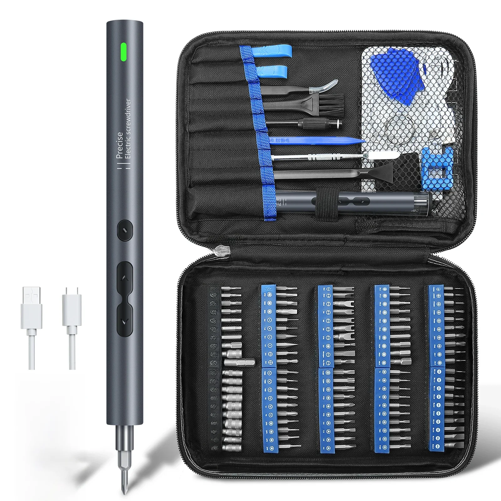 120 in 1 Precision Electric Screwdriver Set Mini Rechargeable Kits Cordless Wireless Bits for Xiaomi Cell Phone Mobile Laptop PC
