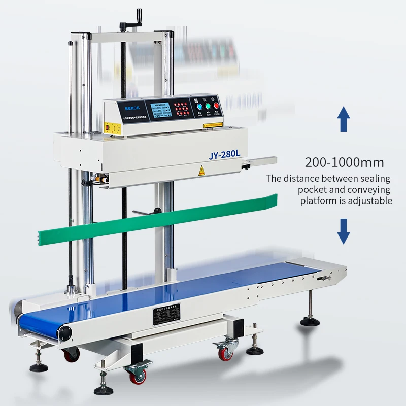 Continuous Band Sealing Machine Automatic Vertical Sealer Heat Sealing Machine For Plastic Bag &Film Seal Packing Machine