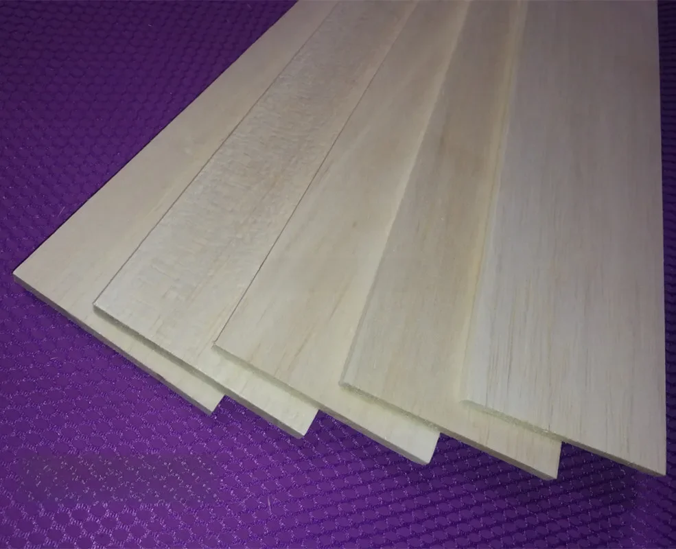 10 sztuk 600x100x0.75/1/1.5/2/2.5/3/4/5mm AAA + modelu drewna Balsa arkusze dla majsterkowiczów Model RC drewniany samolot łodzi materiał — zdjęcie 2