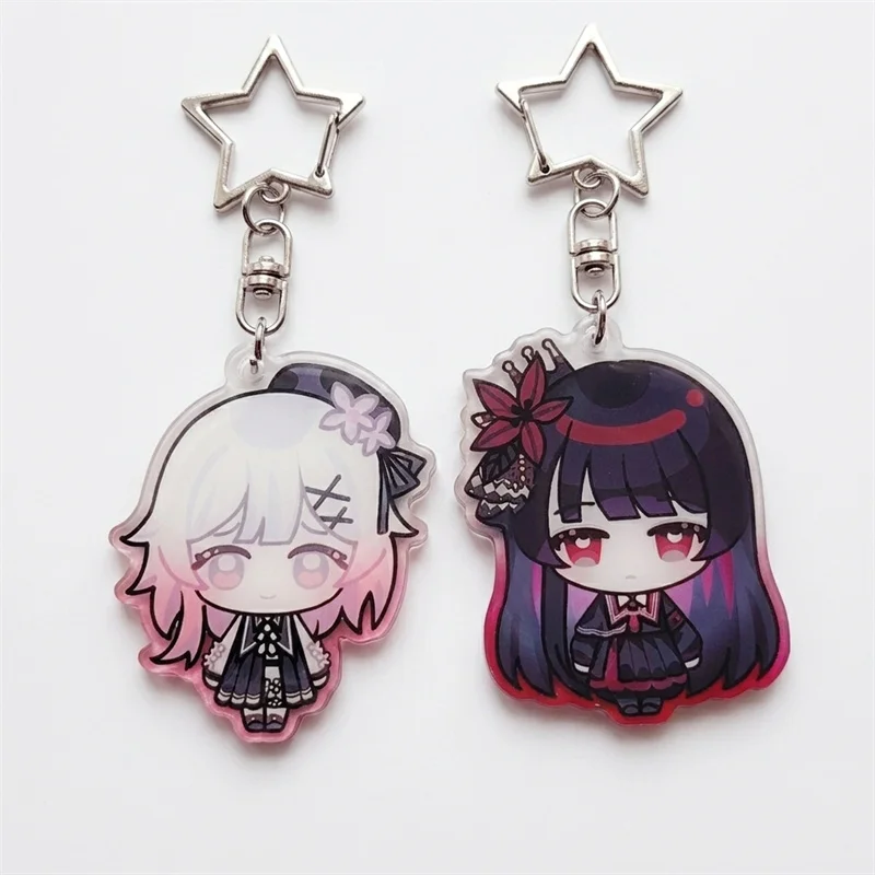 Game Magical Girl Witch Trials Sakuraba Ema Nikaidou Hiro Cosplay Keychain Acrylic Pendant 2Pcs Accessories Keyring Jewelry Prop