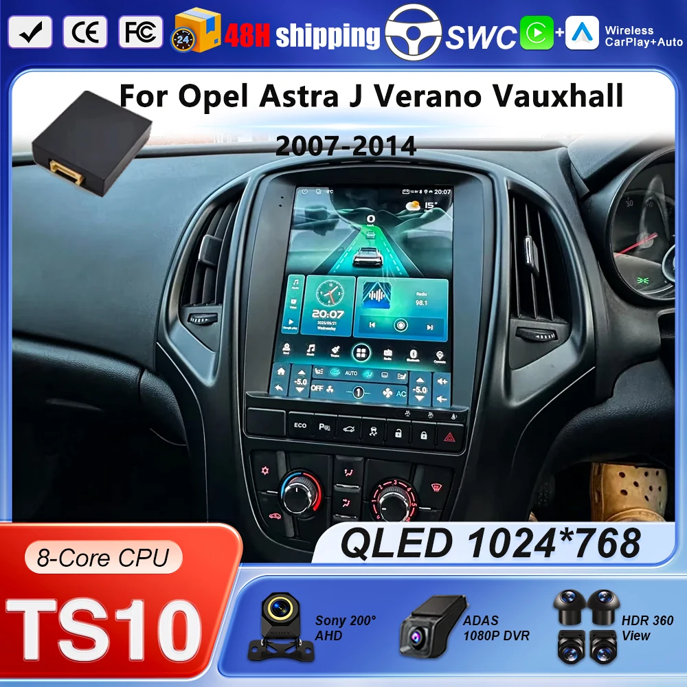 9,7 Zoll Android 15 Für Opel Astra J Verano Vauxhall 2007-2014 Bluetooth 4G Carplay Multimedia Player 2din GPS Auto Stereo DVD