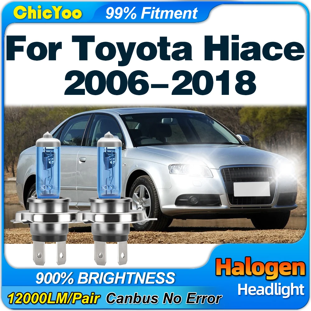 

H4 Halogen Headlights Bulb 12V 100W Car Xenon Headlamps 12000LM Super Bright For Toyota Hiace 2006-2013 2014 2015 2016 2017 2018