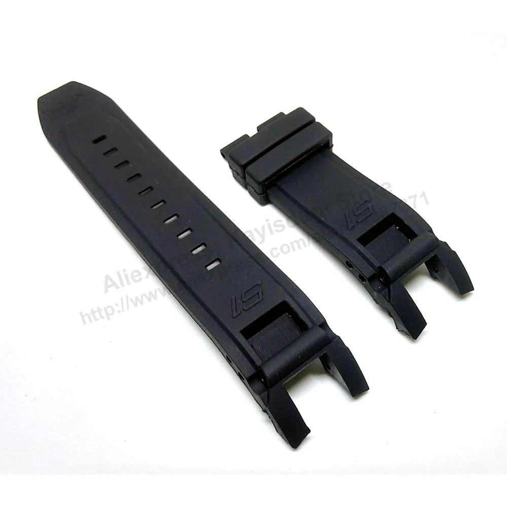 Fits/For Invicta S1 Rally 0893 , 0894 , 0895 , 0896 , 0897 , 0898 , 0899 , 0900 , 0901 - Black Rubber Watch Band Strap Belt