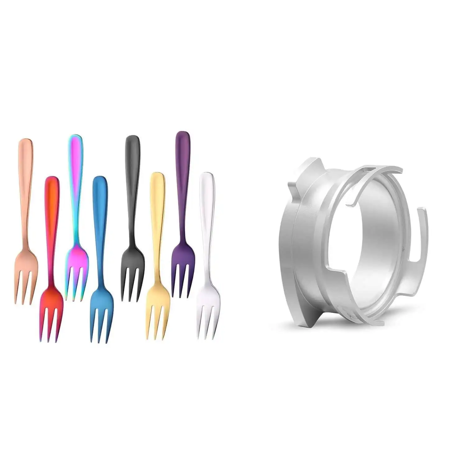 

Salad Forks, Stainless Forks & 54Mm Coffee Dosing Funnel, Espresso Funnel, Coffee Powder Rings, Dinner Forks(9 Pcs)