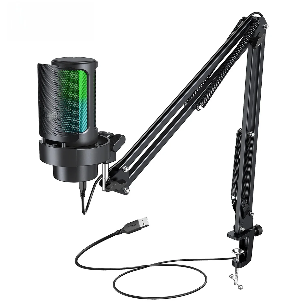 Zestaw mikrofonu USB FIFINE z ramieniem i filtrem pop do nagrywania i streamowania na PC/Mac, szybkie wyciszenie i gniazdo słuchawkowe - A8T — zdjęcie produktu 7