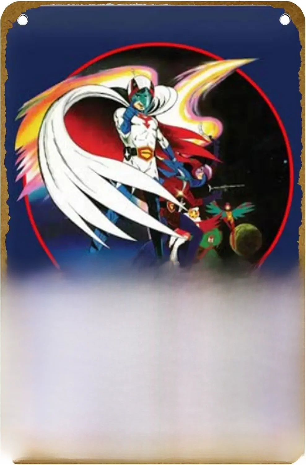 Affiche de l'équipe de Bataille des Communautés ètes Aka Gatchaman, en métal, vintage, 18 panneaux, logo famille club bar 73, décoration murale artistique pour chambre à coucher