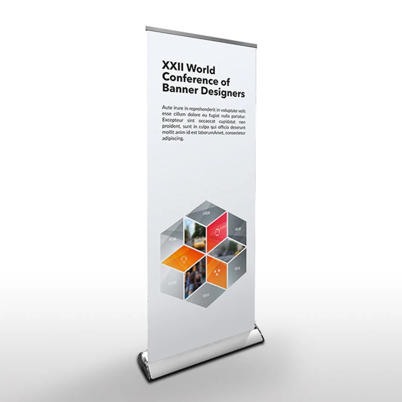 

Hot Sales Customized Size Full Aluminum Wide Base Standing Banner Stand Portable Roll Up Display Printing