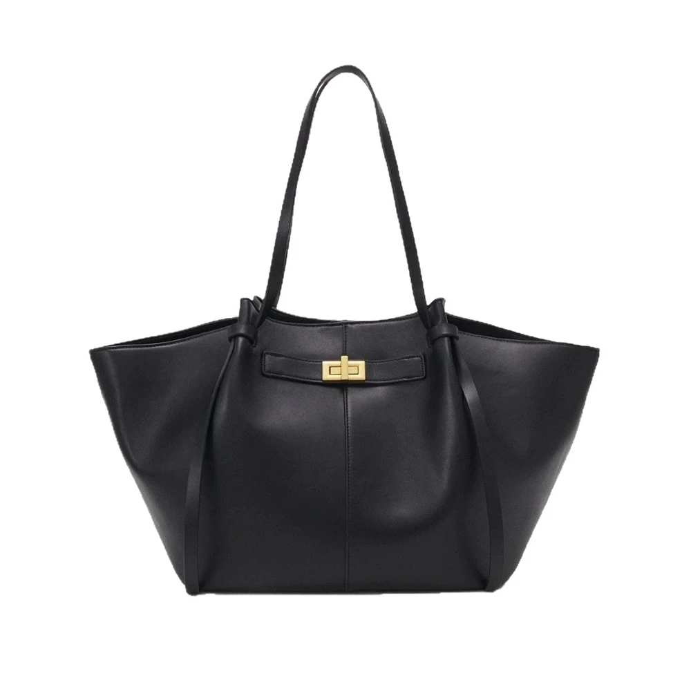 Sacs à main trapéze de grande capacité pour femmes, sacs à bandoulière de styliste avec serrure en metal, grand fourre-tout en c