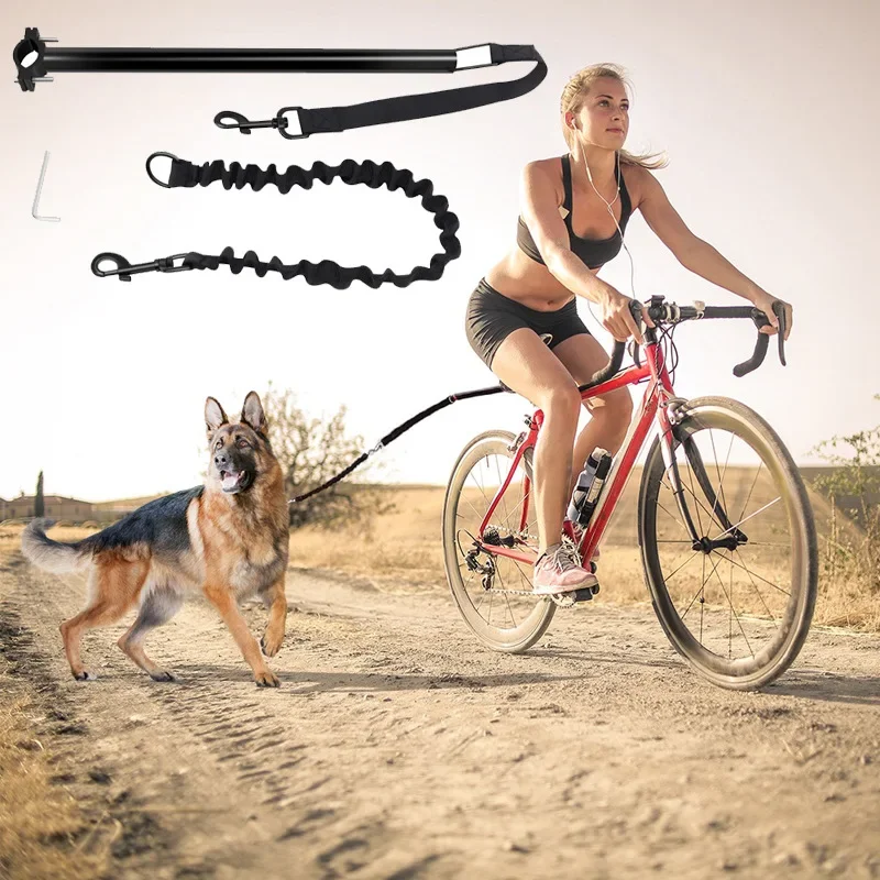 AliExpress NONE Bicycle Walking Dog Leash, Dog Leash, Removable Elastic Dog Bicycle Leash, Metal Leash, Cycling Liugo