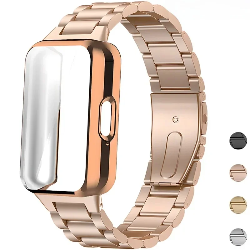 Etui + pasek ze stali nierdzewnej do Samsung Galaxy Fit 3 Pełne etui ochronne na ekran do Samsung Galaxy Fit 3 Metal Band Akcesoria — zdjęcie produktu 7