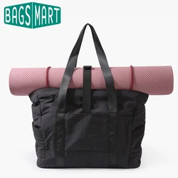 BAGSMART Women Tote Bag University Laptop Travel Tote diaper Gym Tote Yoga Bag with Yoga Mat Buckle for Sports College Work