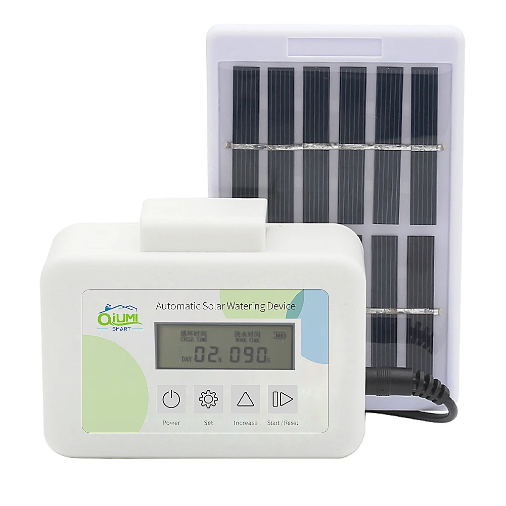 Qiumi Tuin Water Controller, Gazon, Tuin Bloemen, Balkon Sproeisysteem Controller Smart Irrigatie Voor Home Garden Solar Power