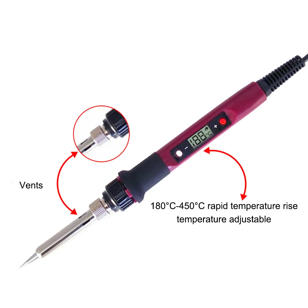 Verstelbare Lassen Solderen Pen 80W 110V 220V Elektrische Digitale Soldeerbout Station 180-500 ℃ Lassen solderen Tips Gereedschap