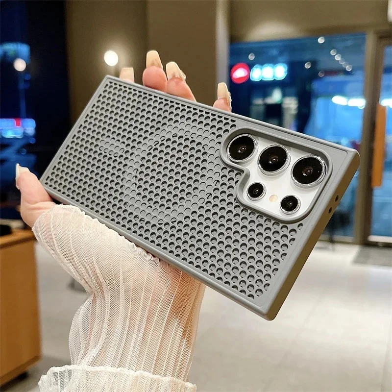 Rozpraszanie ciepła dla magnetycznego etui Magsafe dla Samsung Galaxy S25 S24 S23 S22Ultra Plus chłodzenie oddychająca bezprzewodowa osłona ładowania — zdjęcie 2