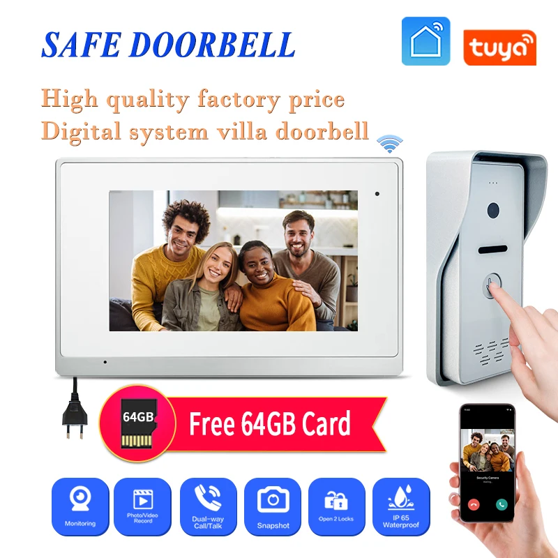 

Button Outdoor 7inch Tft Lcd Screen Hotel Intercom Building System Tuya Video Doorbell Door With High Quality And Lowest Price