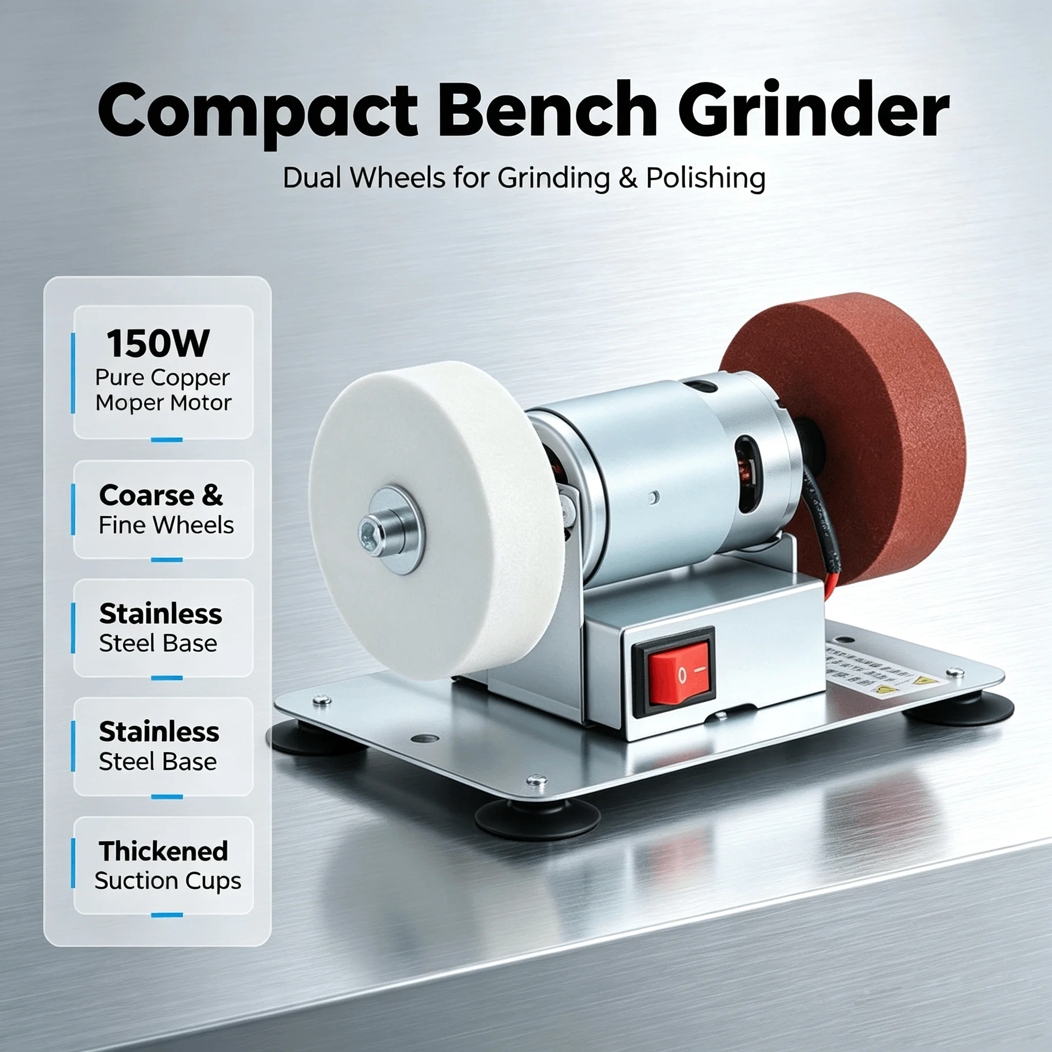 Multi-Functional Bench Grinding Tool Space-Saving Grinding Drilling Machine Rust Removal Polishing Drill for Hobbyists