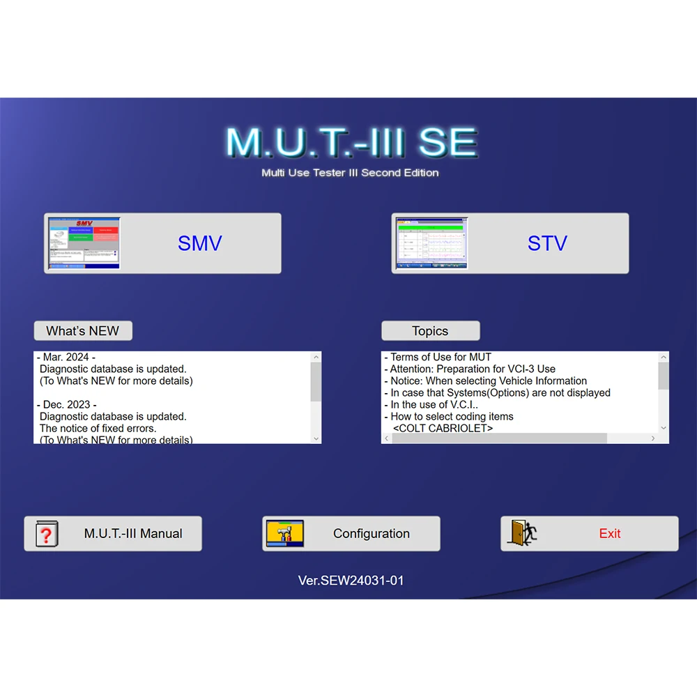 2024 for Mitsubishi MUT-3 SE Vehicle Diagnostic Software MUT-III ECU Programming Support J2534 Mini VCi & Original VCI Scanner