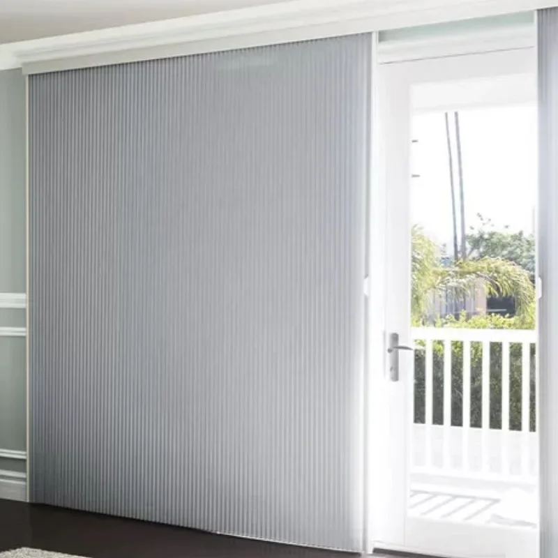 KARLLEO-Cordless Vertical Honeycomb Shades, Daynight Cellular Blinds, Window Curtains for Sliding Glass Door, Model KDV