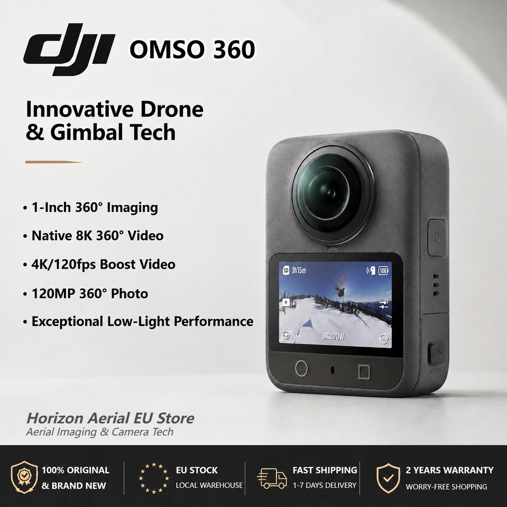 Caméra d'action panoramique DJI Osmo 360, livraison locale UE, vidéo 8K, imagerie 120MP, objectif 4K120 Boost, enregistrement en basse lumière, Vlog, moto, cyclisme, ski, voyage, édition Creator