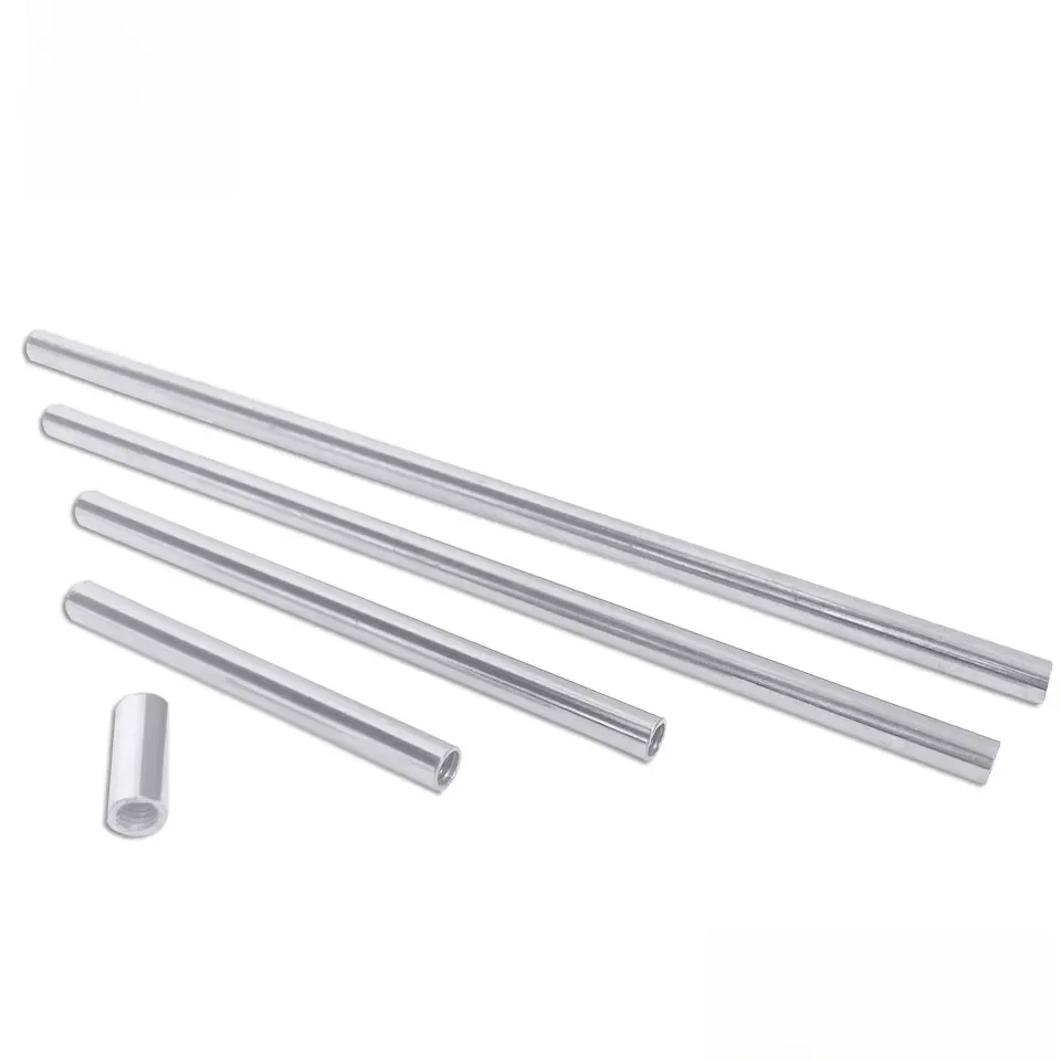 Tube droit creux à filetage interne, tube de connexion en fer chromé, canal dentaire creux, diamètre 4.8mm, 10 pièces
