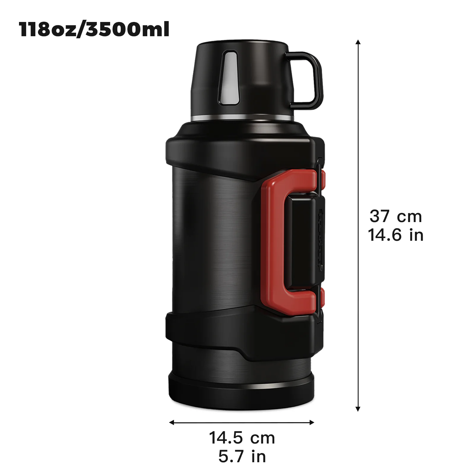 118 Oz water bottle with lid, double vacuum insulated water bottle with carry rope, car travel large water bottle to keep cold f