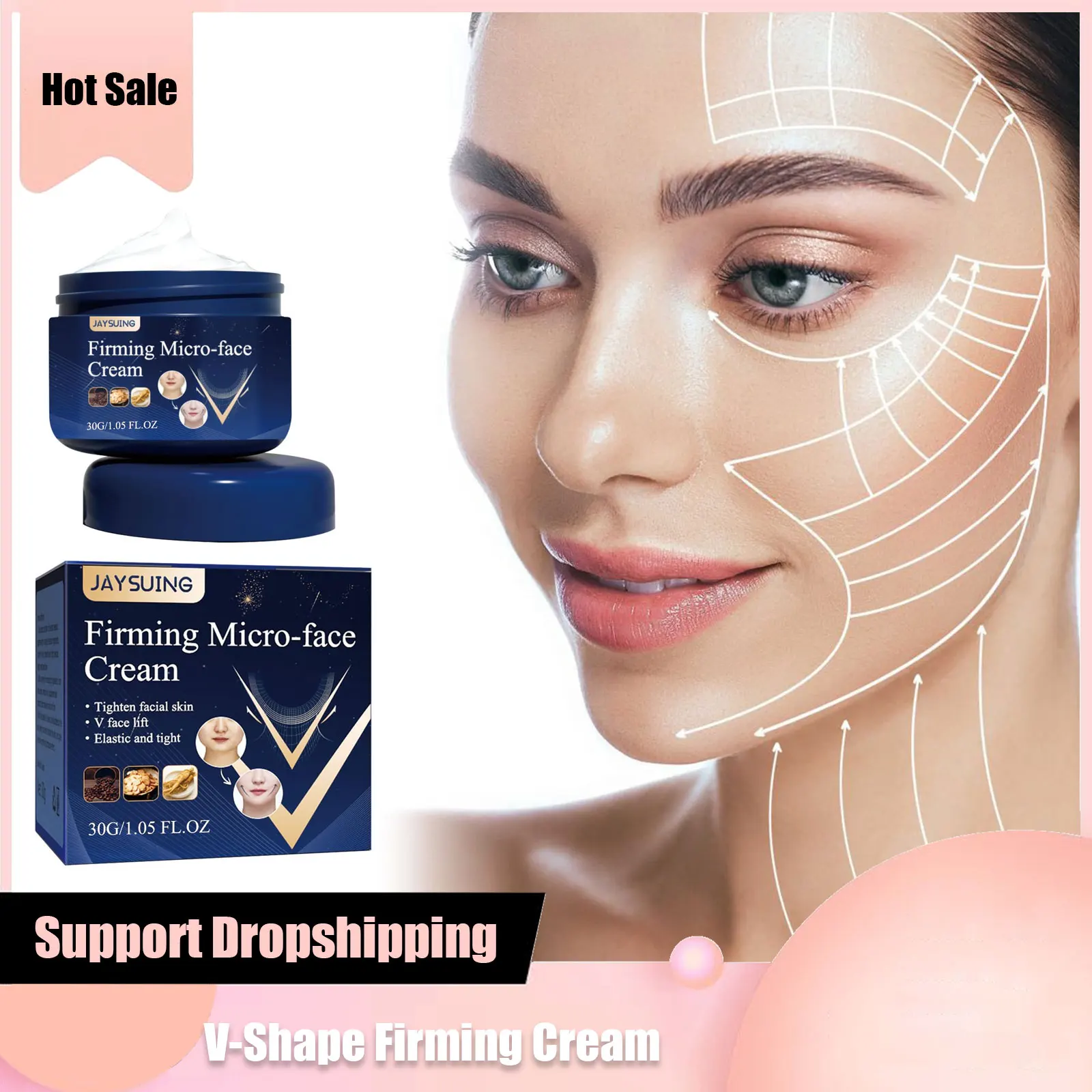 V-Shape Slimming Cream Firming Face-Lift Tighten Mandibular Line Shaping Masseter Muscle Double Chin Burning Thin Face Products