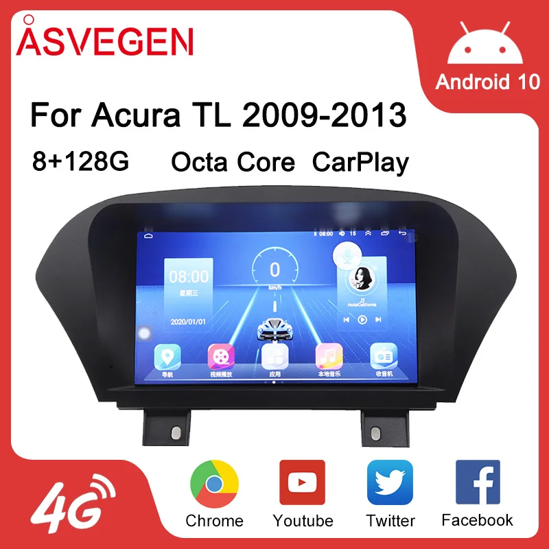 

9" Android 10 Car Radio Player For Acura TL 2009-2013 Multimedia GPS Navi Audio Stereo With Carplay Bluetooth 4G Headunit Screen