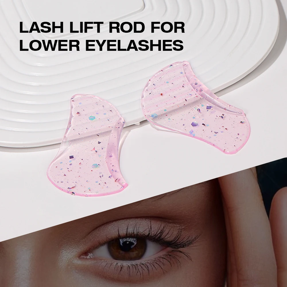 1 Pair Lower Lash Lift Pads, Self-Adhesive Lash Lift Shields for Eyelash Curling and Lifting, Reusable Silicone Lash Rods