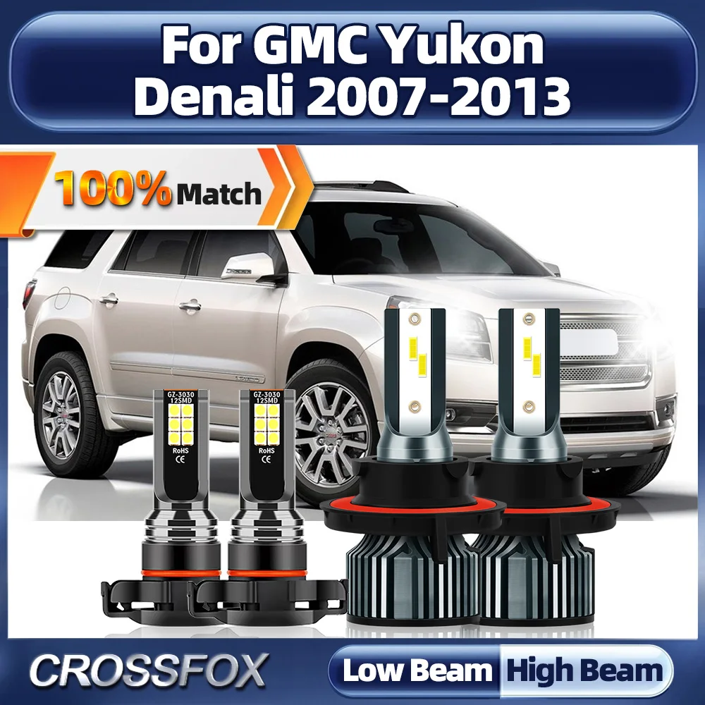 Canbus LED Lights 40000LM Car Headlight Bulbs 12V Auto Fog Lamps 6000K For GMC Yukon Denali 2007 2008 2009 2010 2011 2012 2013