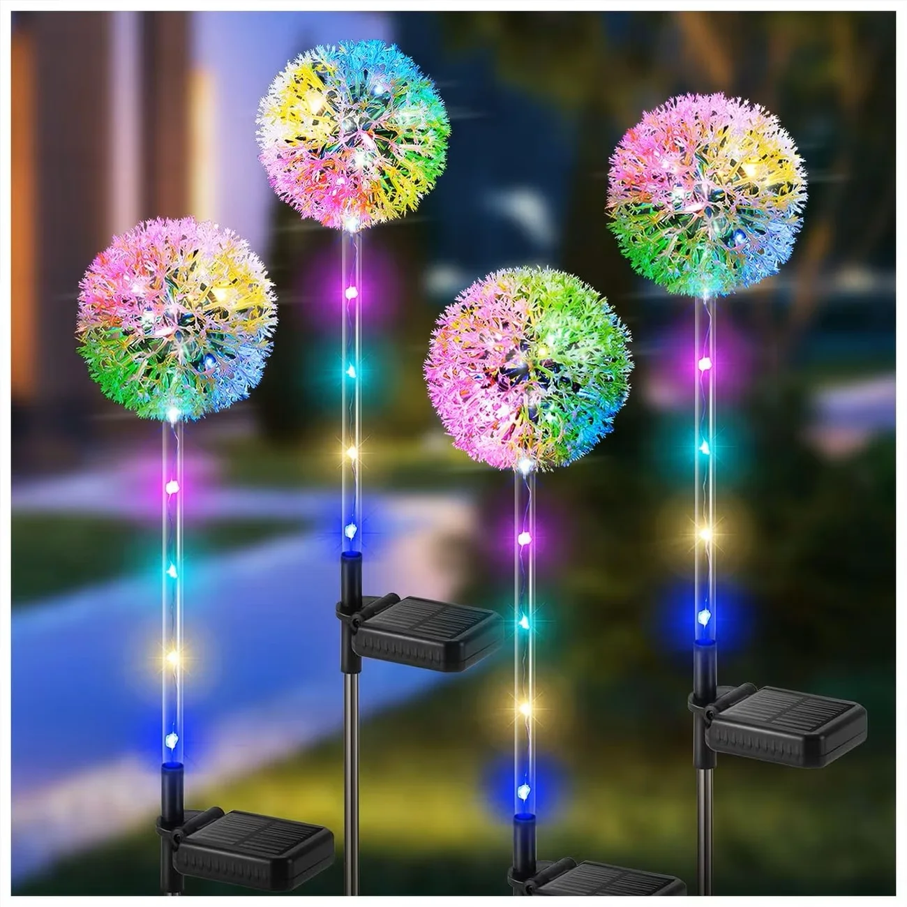 

Набор из 2/4 солнечных садовых светильников: уличные солнечные светильники-одуванчики, втыкаемые в грунт, светодиодные садовые светильники, уличные солнечные светильники в форме цветов