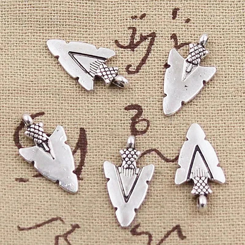 50 sztuk Charms indian grot sztylet 19x10mm Antique srebrny kolorowy wisiorek DIYCrafts dokonywanie ustalenia Handmade tybetański biżuteria — zdjęcie 2