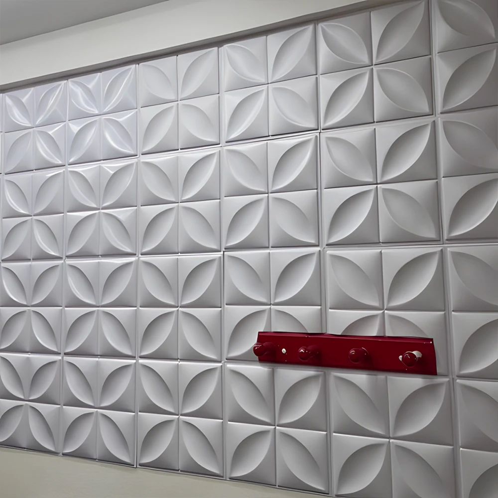 Kit 10 Pvc Plates 3D Decorative Wall Coating 25 cm Choose Color