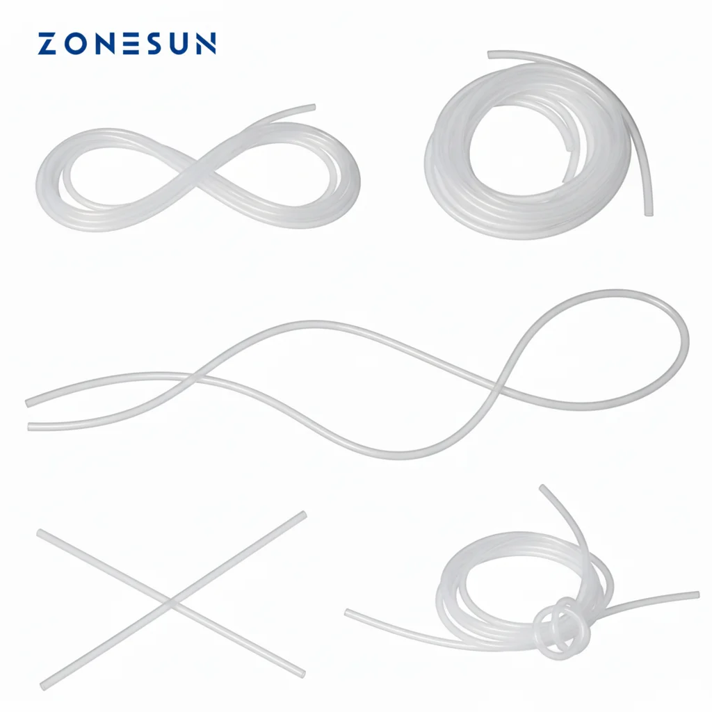 ZONESUN PJ-GZ3 실리콘 튜브 2m 길이 3mm 내경 액체 충전 기계용 고무 호스