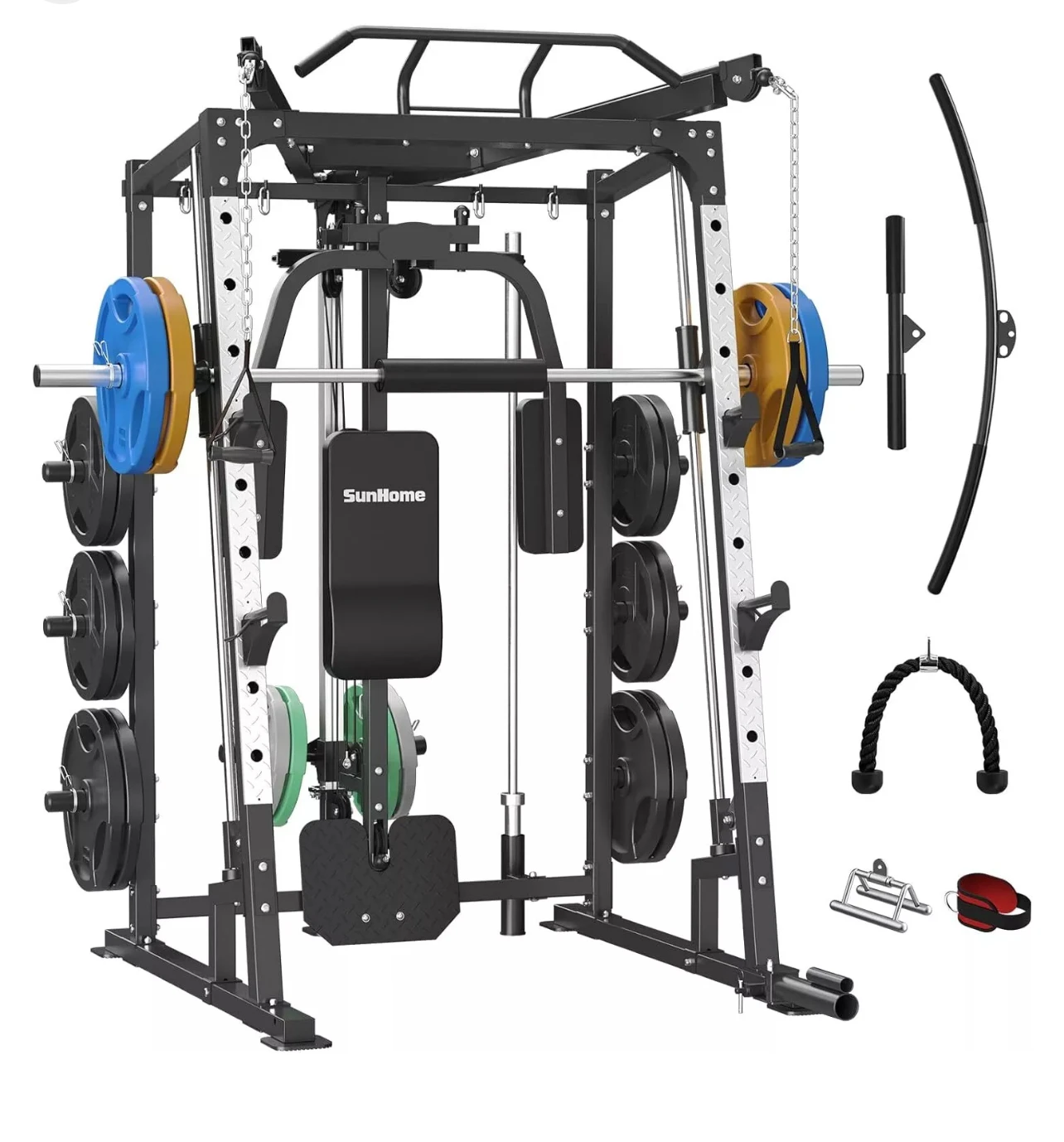 

Buy 2 get 1 free Smith Machine Power Cage Squat Rack with Smith Bar Cable Crossover Machine