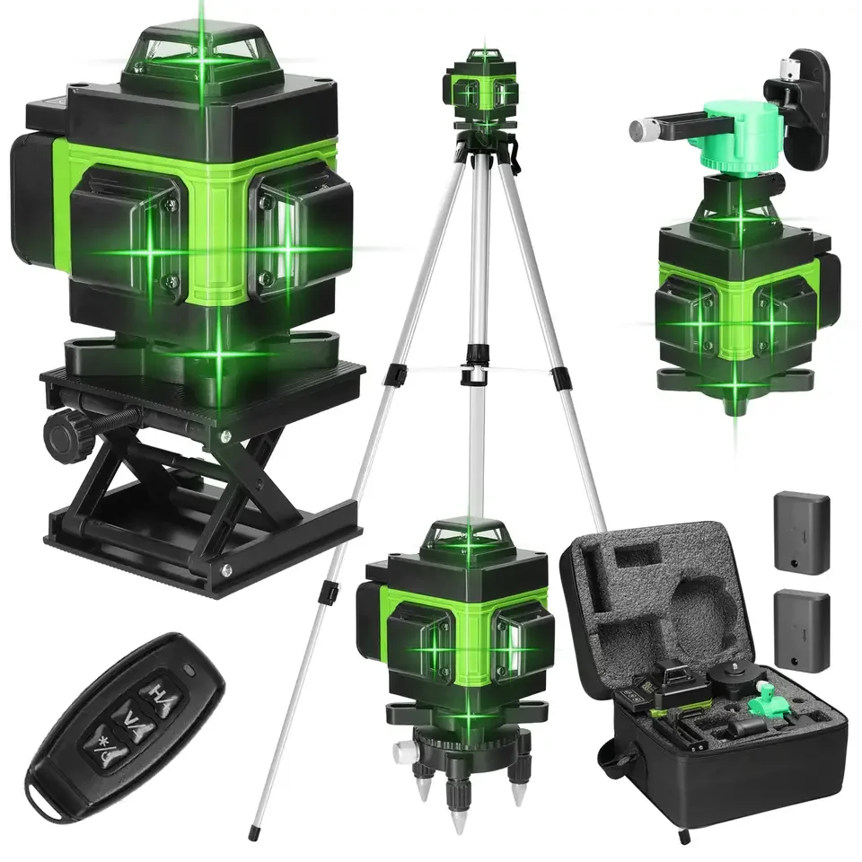 16/12 Lines 4D Laser Level green line SelfLeveling 360 Horizontal And Vertical Super Powerful Laser level green Beam laser level