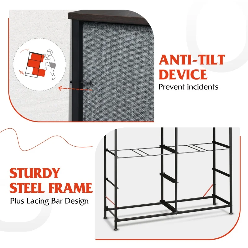 خزانة تخزين قماشية واسعة ذات 8 أدراج من GALAXHERO مع أدراج عميقة لمنظم خزانة غرفة النوم وغرفة المعيشة