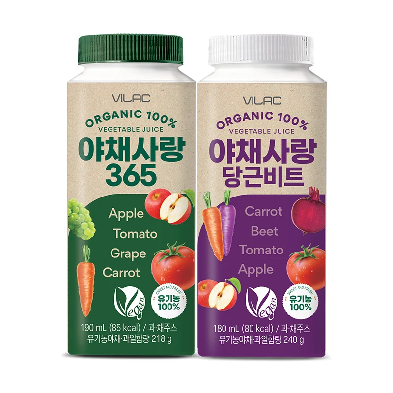 [Virok] [Juego de 24 Mmouth] Amor 100% Vegetal Orgánico 365 190mL(12EA) + Broca de Zanahoria Amor 100% Vegetal Orgánica 180mL(12EA)