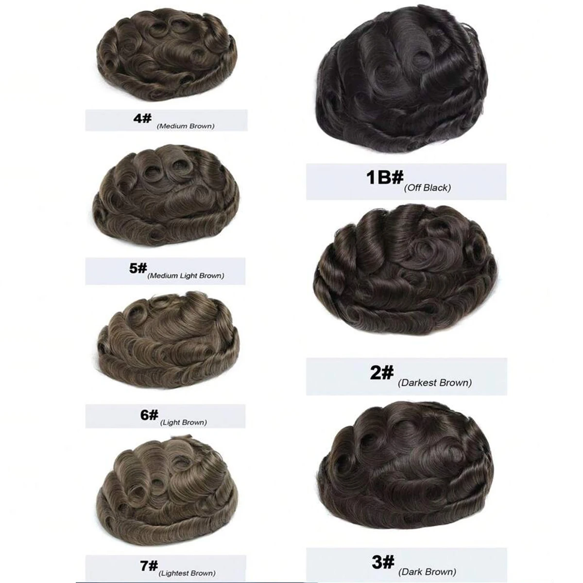 شعر بشري 100% للرجال، قاعدة أحادية رفيعة مع بولي، مظهر طبيعي، قطع شعر رجالي أحادية الشعيرات للرجال 8 × 10 بوصة