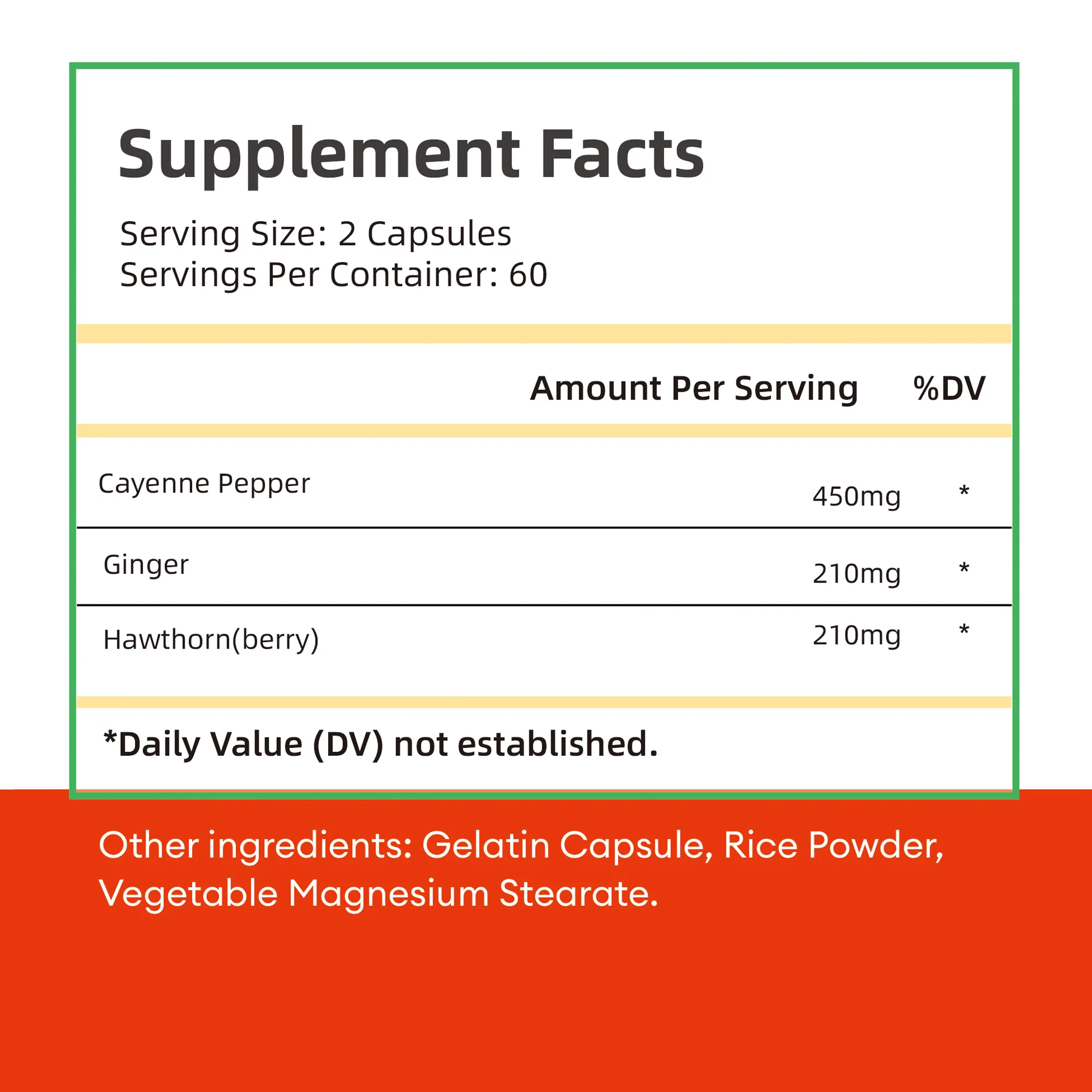 Cayenne Capsules - Digestive Support, Circulation Boost, Cardiovascular Health - 120 Capsules