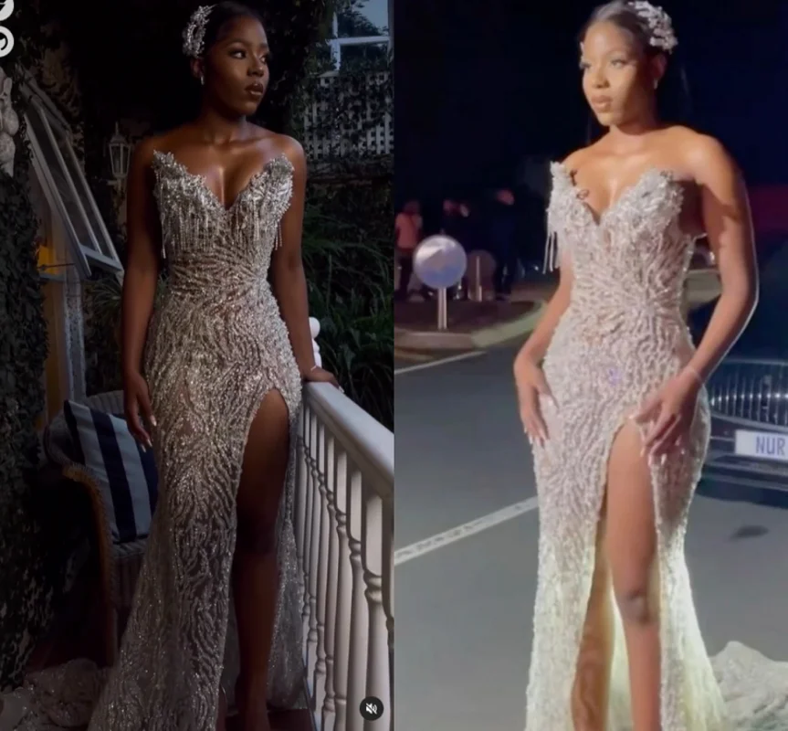 Luxury Beading Embroidery Prom Dresses 2025 For Black Girls Mermaid Party Gowns Long African Women Evening Dress Customized