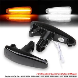 Dynamic Amber Turn Signal Light Marker Lamp For Mitsubishi Lancer Evolution Evo X Outlander Sport RVR ASX White DRL Parking Lamp