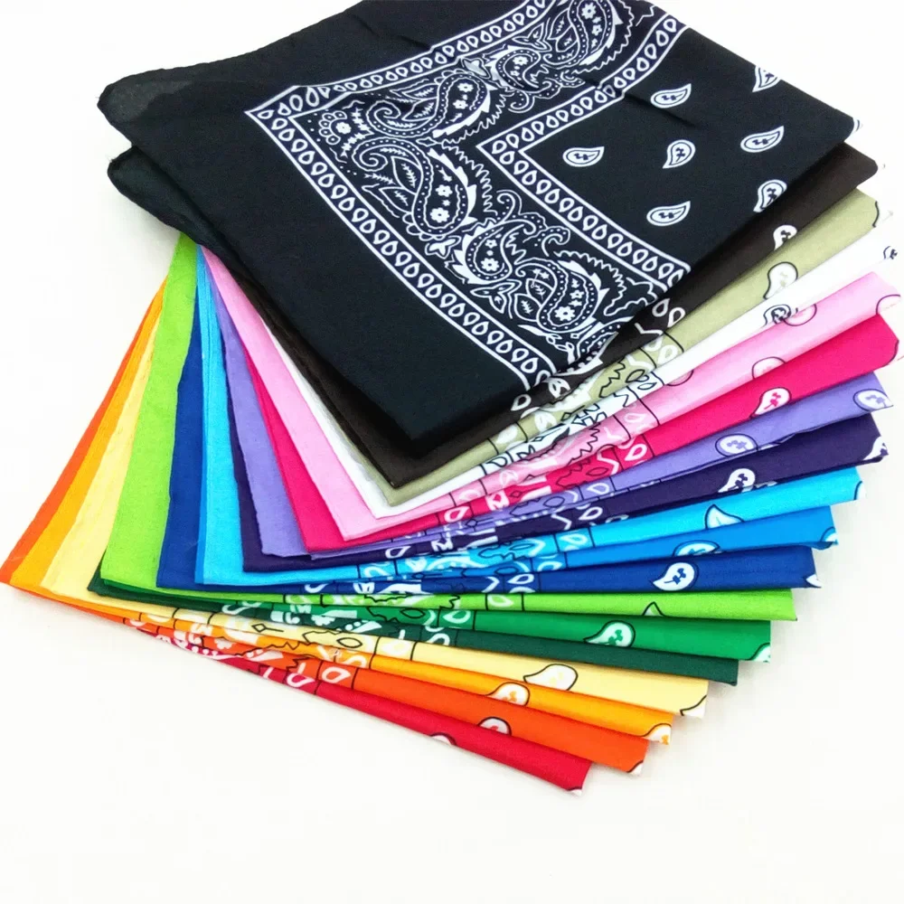 Mode Bandana foulard tête foulards carrés imprimer mouchoir femme homme bandeau de cheveux cou écharpe sport chapeaux enveloppement foulard