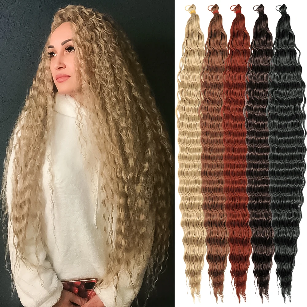 

Long Fretrss Deep Wave Hair Synthetic Crochet Braids Bundle Twist Hair Extension