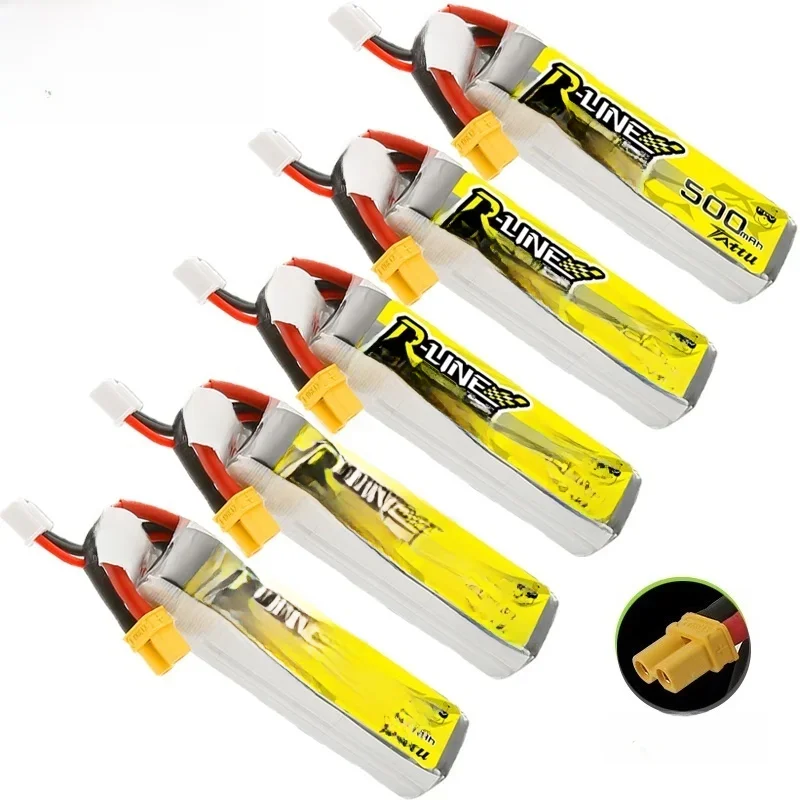 TATTU R-LINE 1.0 2S 7.4V 500mAh 95C akumulator LiPo do helikoptera RC Quadcopter FPV wyścigi części do dronów 7.4V akumulator — 2