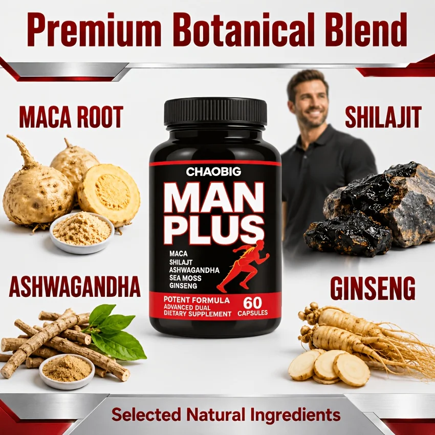 CHAOBIG Tough Man Supplement, Feel Like Yourself Again, Containing Shilajit Powder, Ginseng, Maca Root, Ashwagandha, Men'S Health, Gift, Vitamins And Supplements, Supplements, Claim Daily, Adult, Packaging May Vary - view 3
